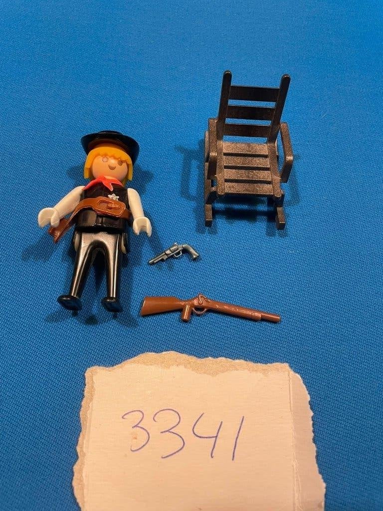 Playmobil 3341 – Sheriff met stoel & wapens, Gebruikt, Complete set, Ophalen of Verzenden, Figuren