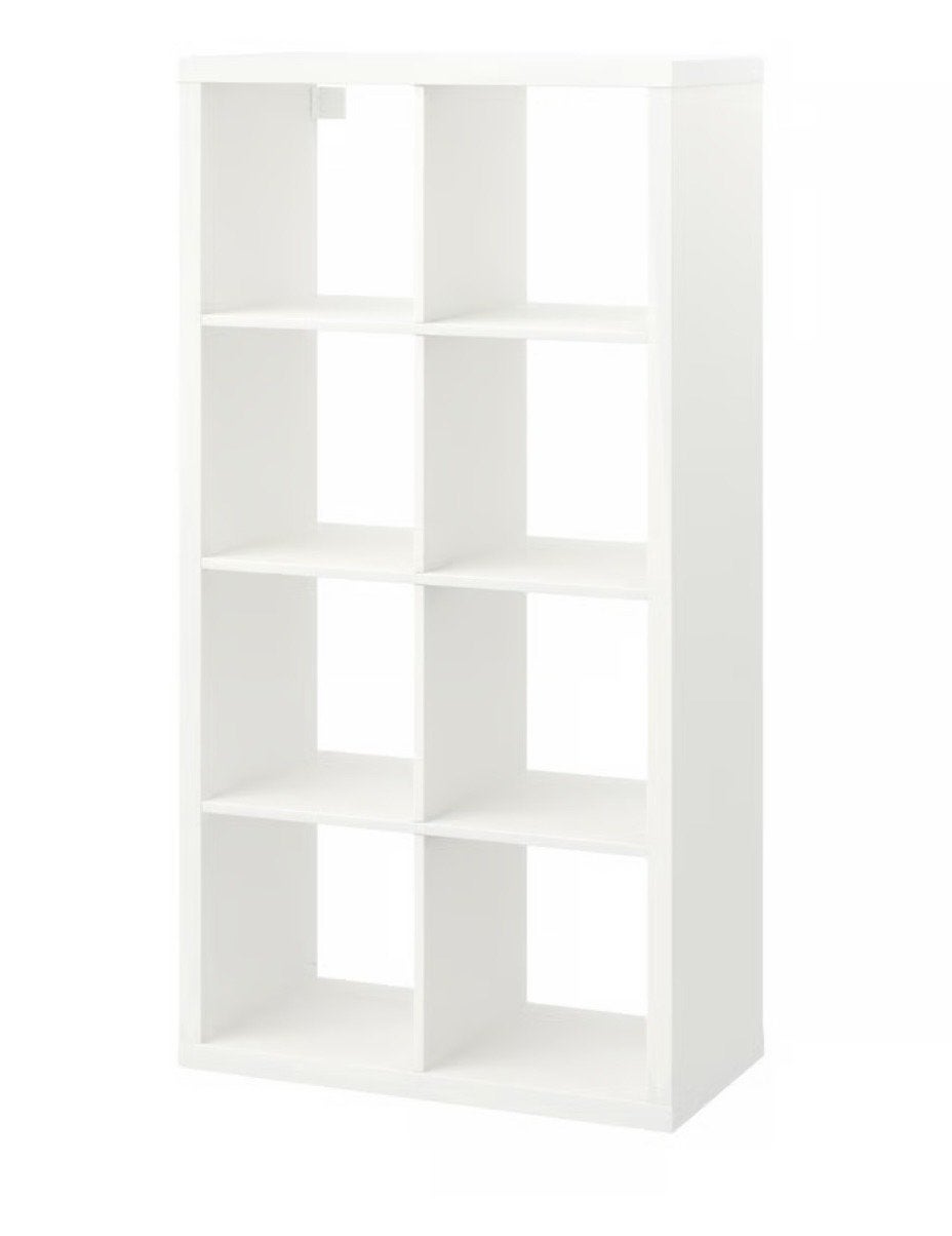 IKEA Kallax kast wit, 8 vakken, evt inclusief manden/bakken, Ophalen, Met plank(en), Gebruikt, 100 tot 150 cm
