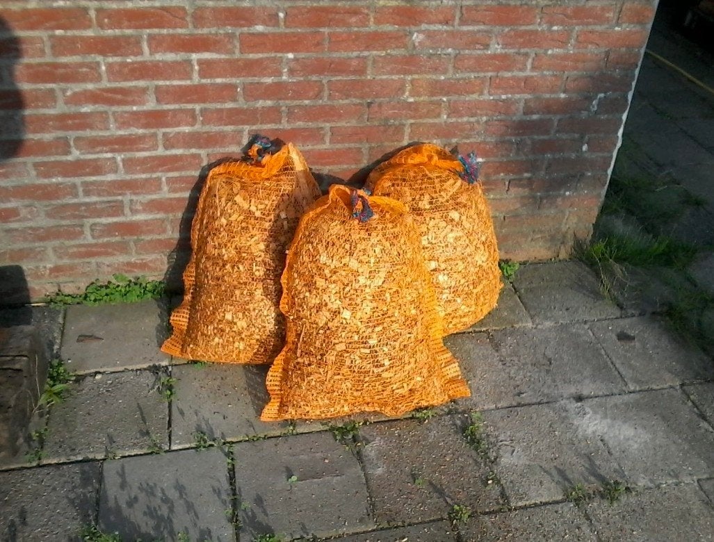 Houtsnippers in zak, Minder dan 3 m³, Ophalen