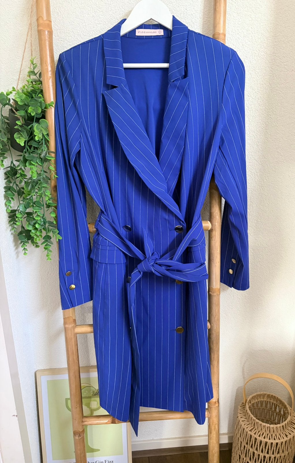 Studio Anneloes travelstof jurk maat L, Blauw, Maat 42/44 (L), Ophalen of Verzenden, Zo goed als nieuw