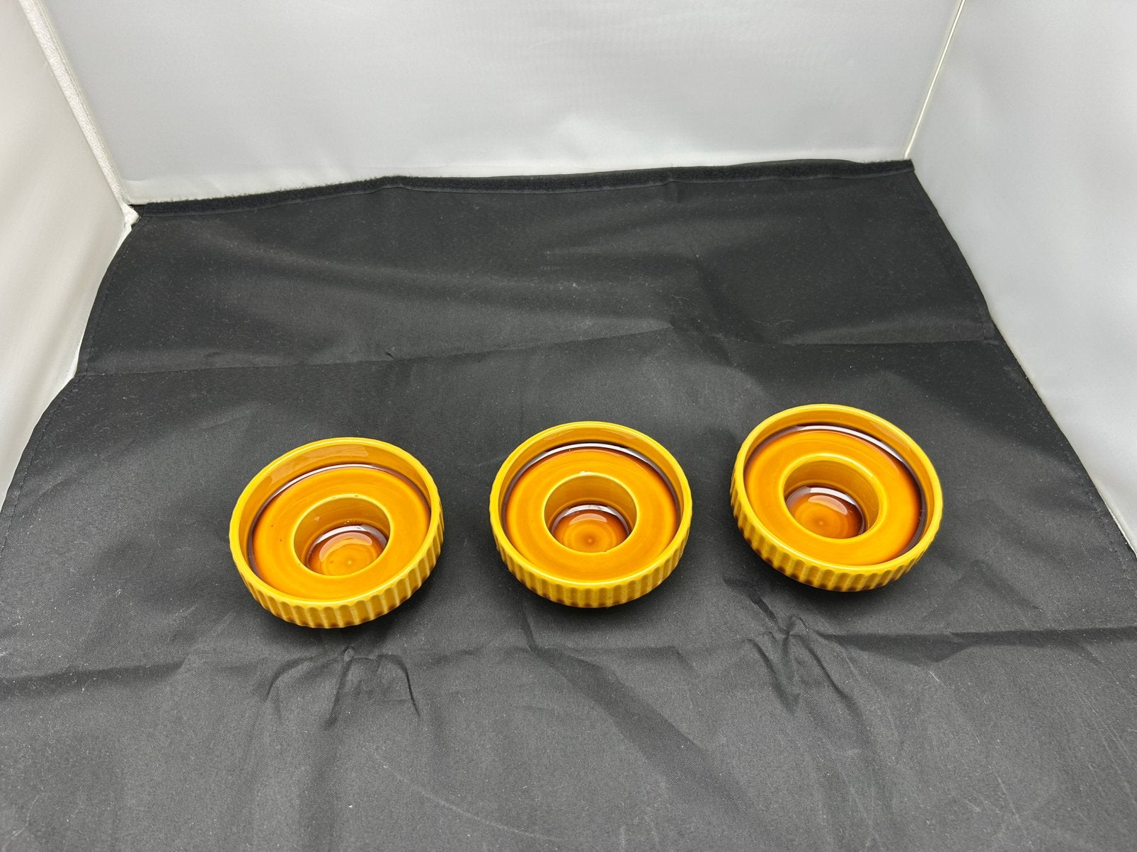 Vintage Waxinelichthouders Keramiek Retro Jaren 70 Set MCM, Ophalen, Zo goed als nieuw, Steen/keramiek, Waxinelichthouder