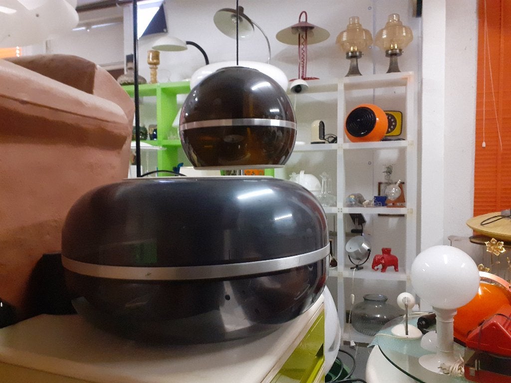 Dijkstra kunststof hanglamp jaren 70 space age design retro, Kunststof, Gebruikt, ?, Dijkstra