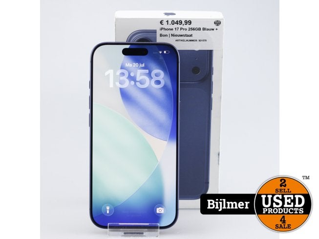iPhone 17 Pro 256GB Blauw + Bon | Nieuwstaat