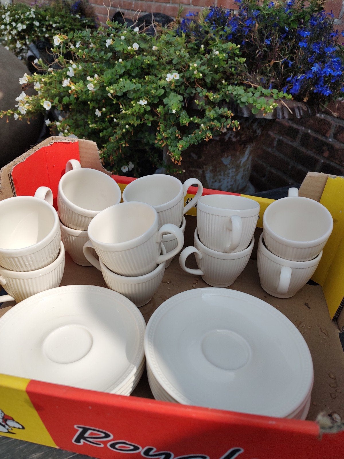 12x Wedgwood Windsor kop en schotel, Antiek en Kunst, Antiek | Servies compleet, Ophalen