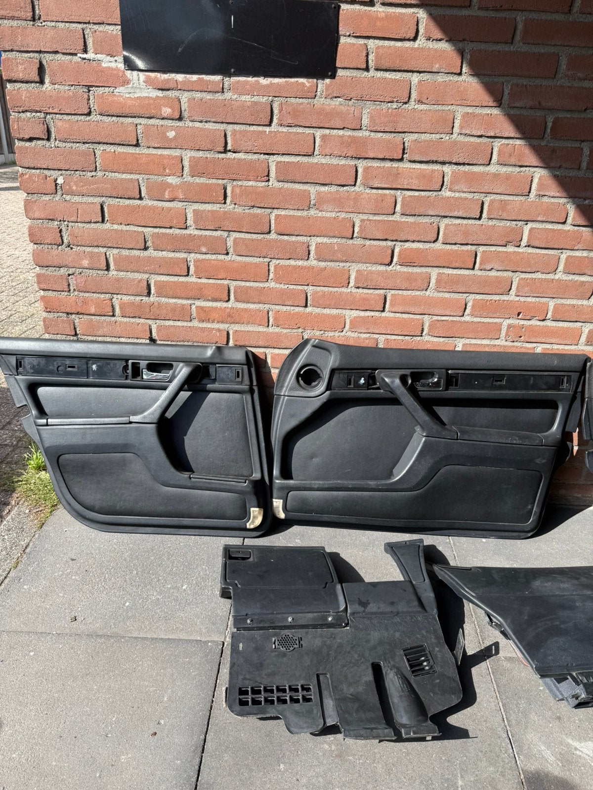 BMW E32 DEURPANELEN/DEURKAARTEN ZWART LEDER INTERIEUR, Auto-onderdelen, Ophalen, Gebruikt, BMW