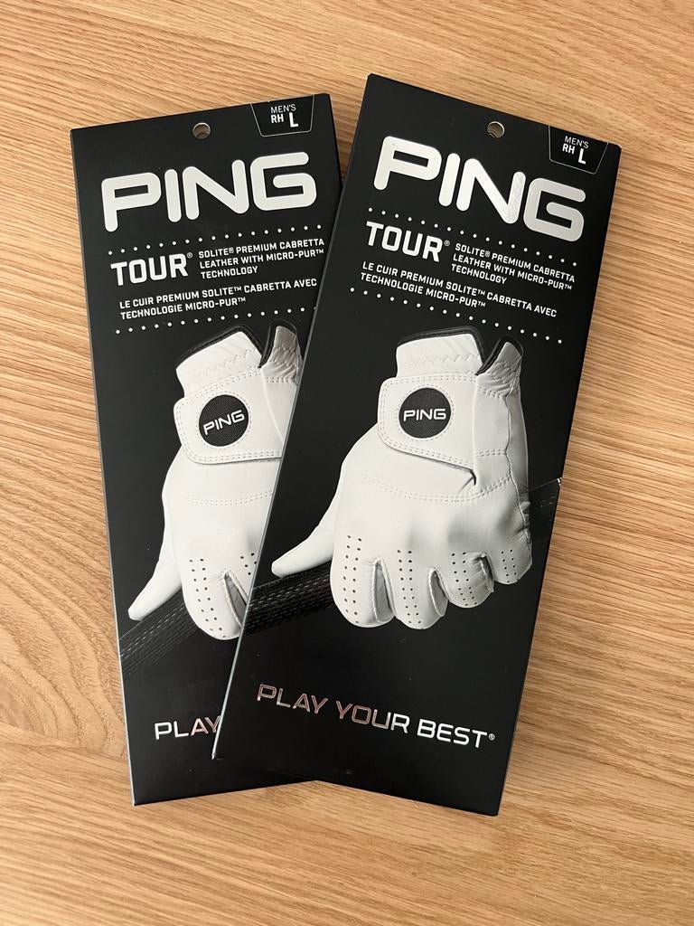 Nieuwe PING Tour Golfhandschoenen - Heren (L, RH), Verzenden, Nieuw, Overige typen, Ping