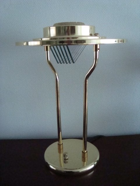 Hollywood Regency Messing tafellamp !!!!!, Ophalen, Vintage antiek landelijk, Zo goed als nieuw, Glas