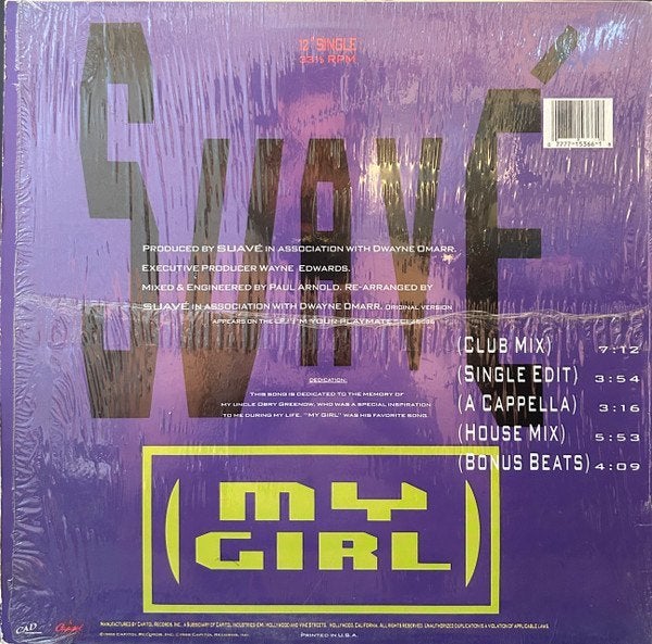 Suave* - my girl  12 inch, Ophalen of Verzenden, Zo goed als nieuw, Dance en House, 12 inch