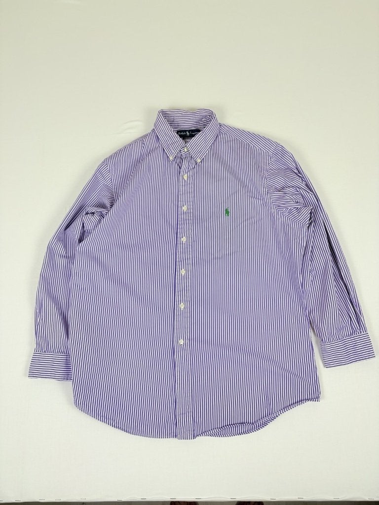 Ralph Lauren overhemd paars gestreept 17 (XL) Custom Fit, Verzenden, Paars, Ralph Lauren, Zo goed als nieuw