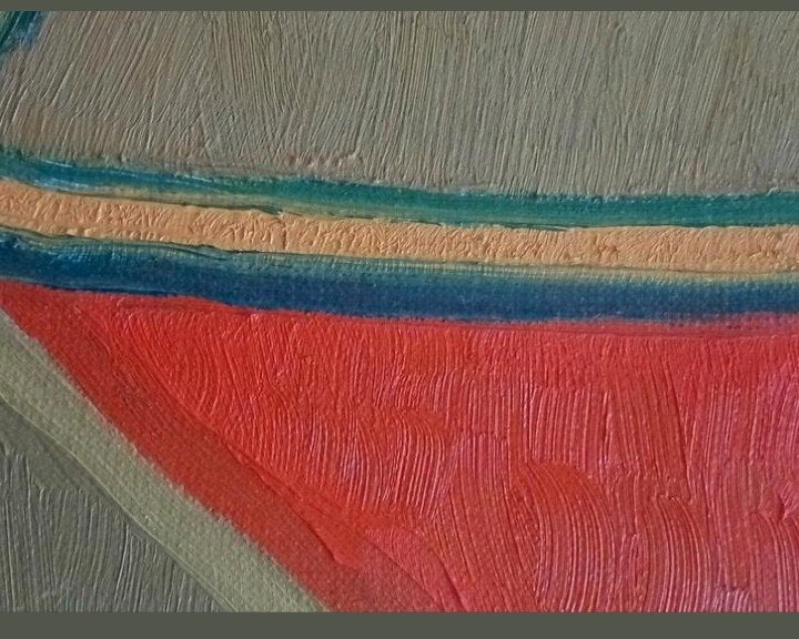 Abstracte compositie 20e eeuw olieverf op doek, Antiek en Kunst, Ophalen of Verzenden