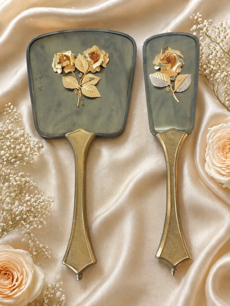 Art Nouveau jugendstil borstel en handspiegel, Antiek en Kunst, Curiosa en Brocante, Ophalen