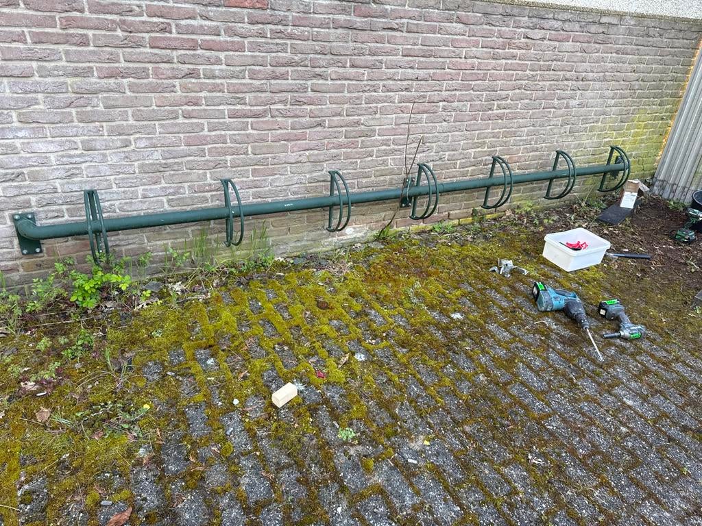 Gebruikt Samson fietsenrek, groen, 424 cm, 7 fietsen, Ophalen, Gebruikt, Samson, Nvt