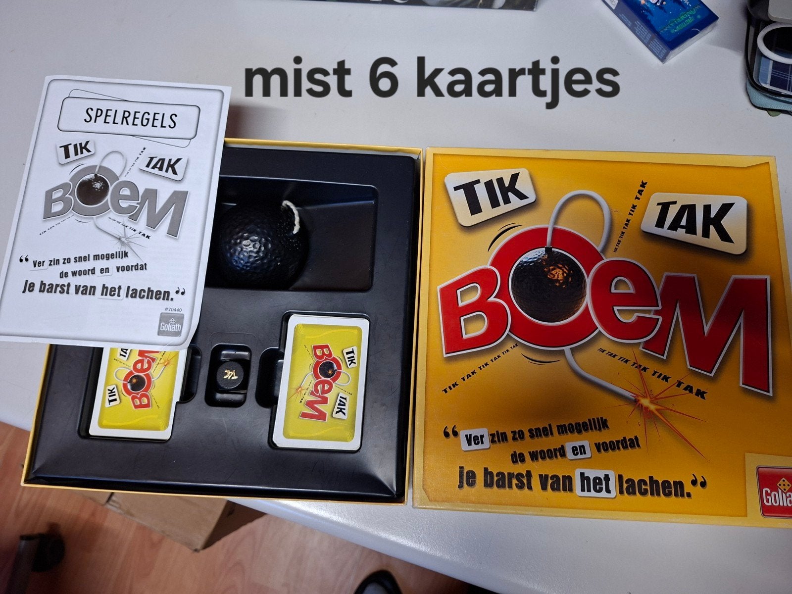 tik tak boem, Ophalen, Zo goed als nieuw