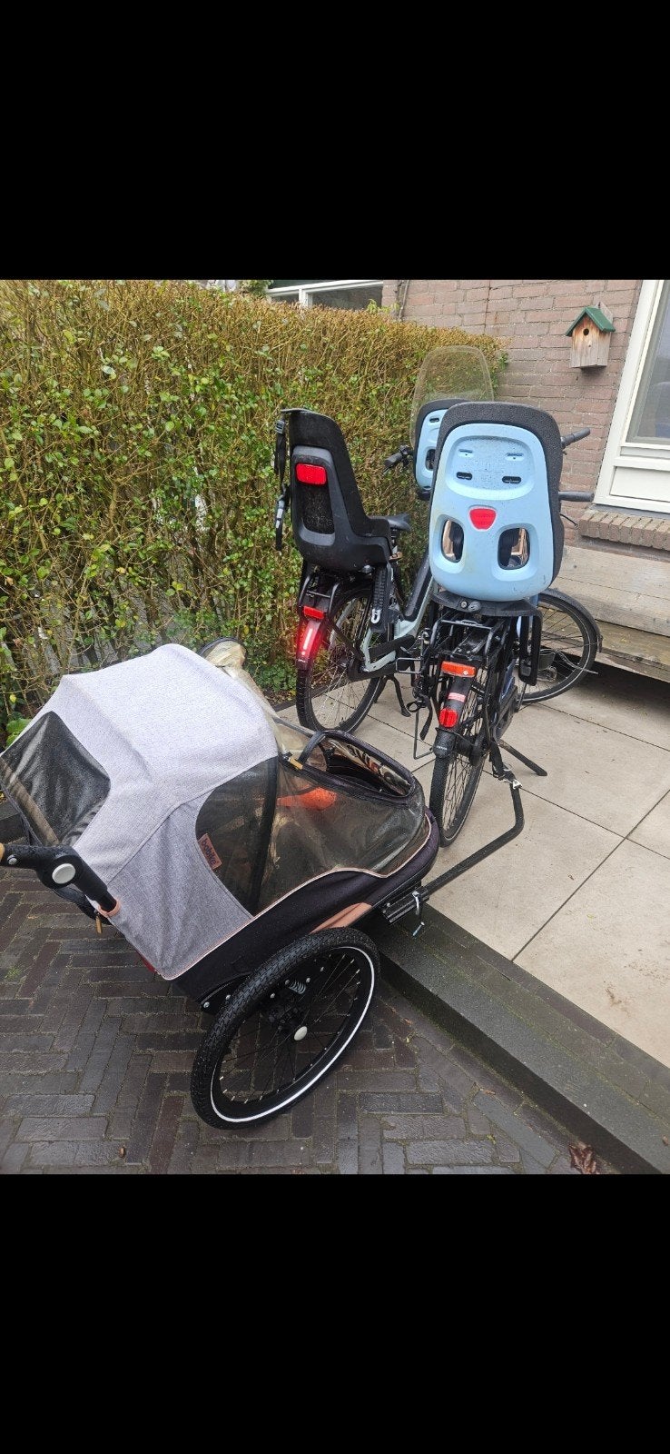 Bobike fietskar/kinderwagen voor 2 kinderen, Fietsen en Brommers, Fietsaccessoires | Aanhangers en Karren, Ophalen, Gebruikt, Kinderkar