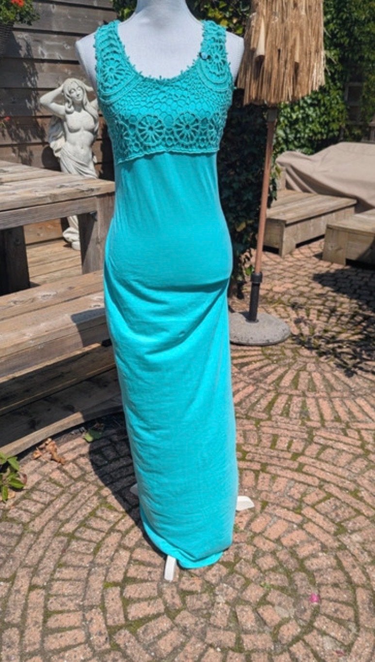 Turquoise jurk van Isla Ibiza GEZOCHT!!!, Blauw, Maat 46/48 (XL) of groter, Ophalen of Verzenden, Zo goed als nieuw