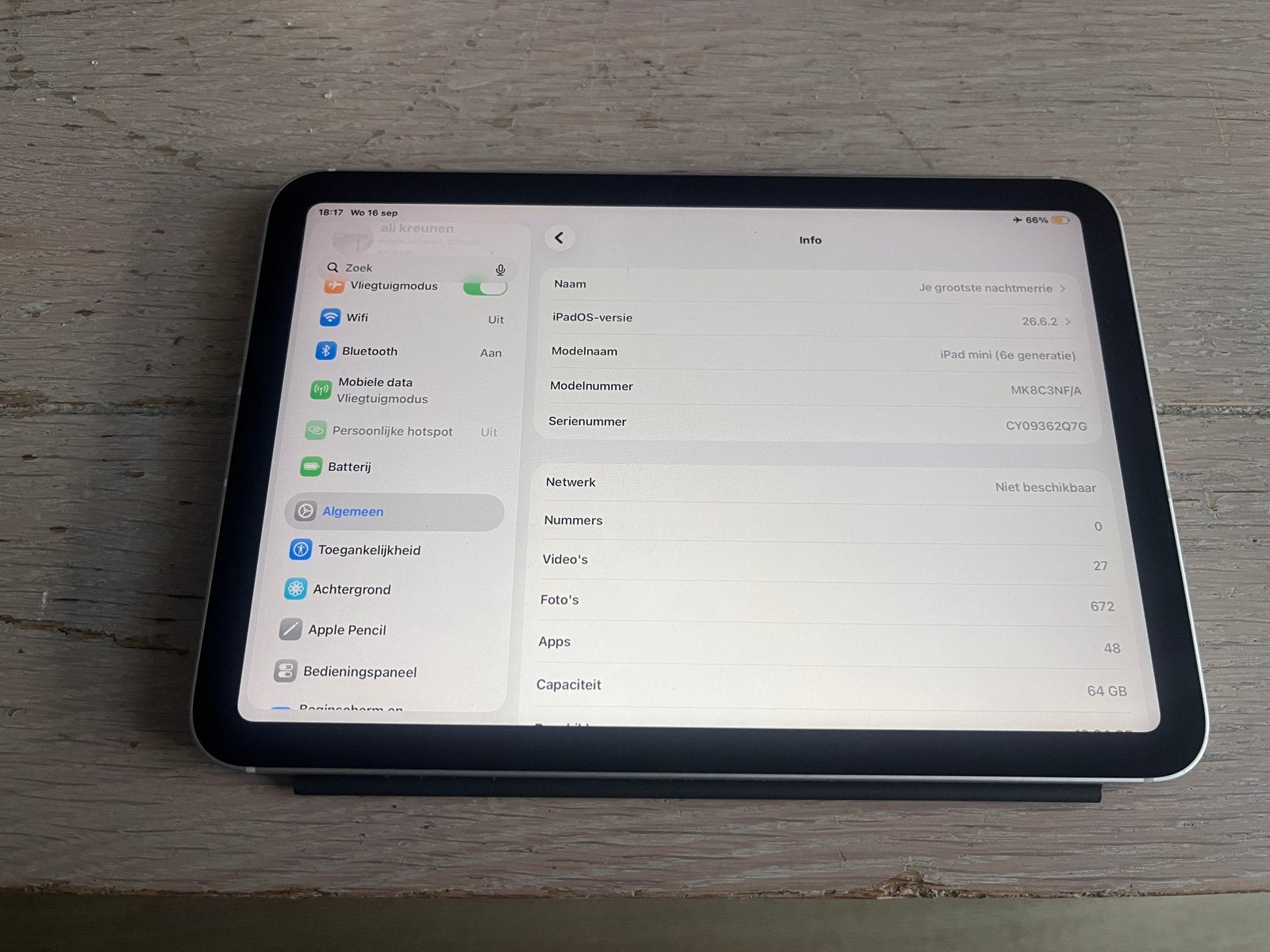 ipad mini 6e generatie + 5g, Computers en Software, 8 inch, Ophalen of Verzenden, Zo goed als nieuw, 64 GB