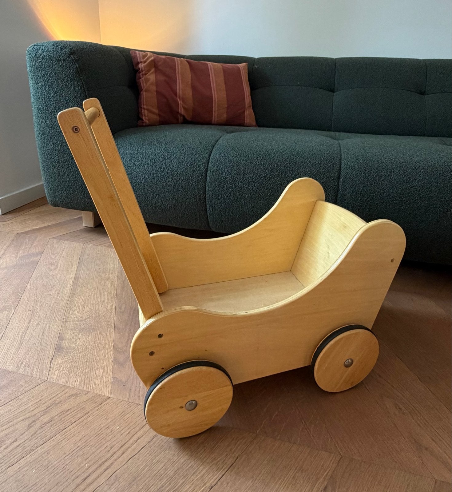 Houten loopwagen voor baby's en peuters, Ophalen of Verzenden, Gebruikt, Duw- of Trekspeelgoed