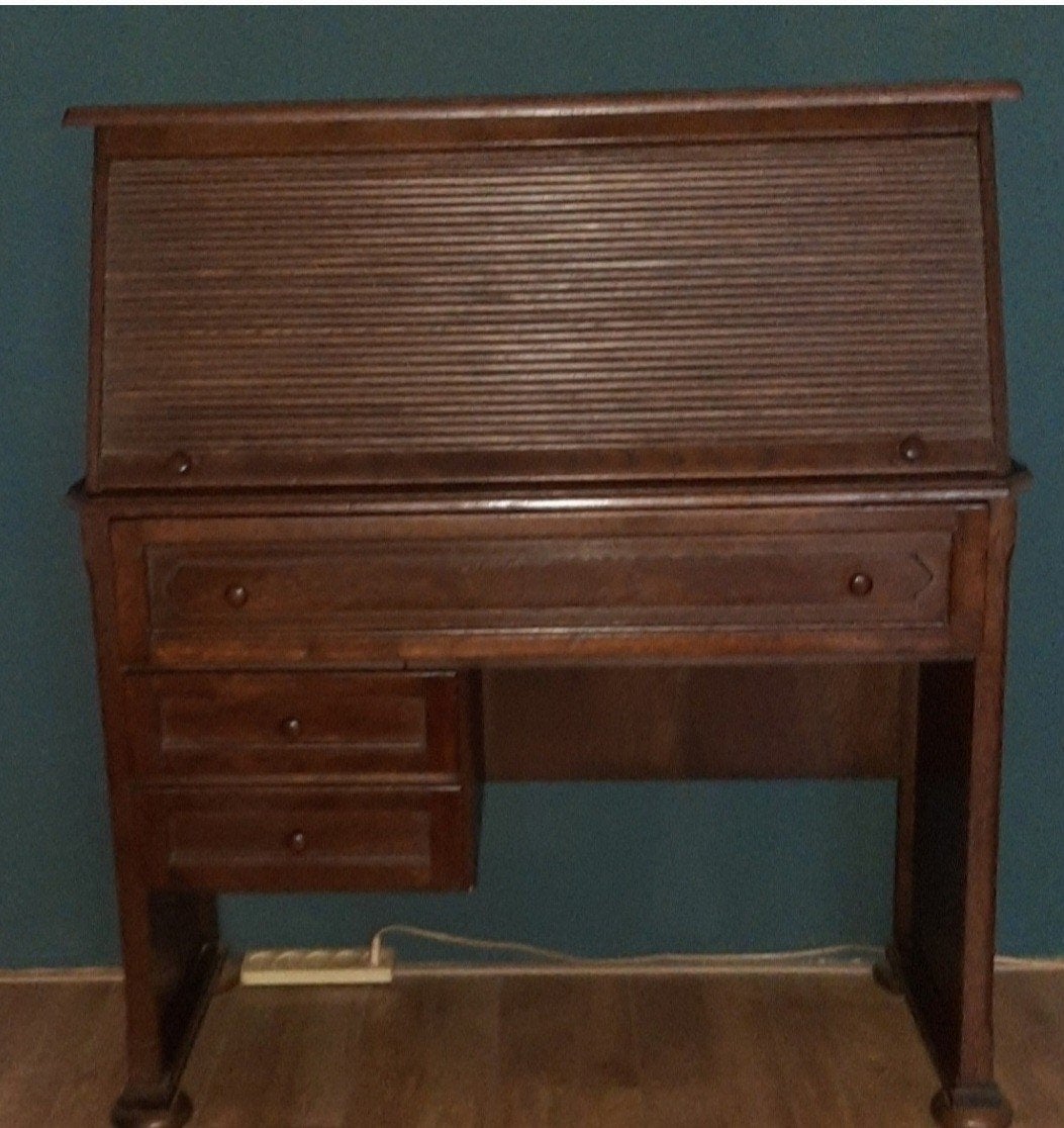 bureau, Huis en Inrichting, Ophalen, 112 cm, Gebruikt, Bruin