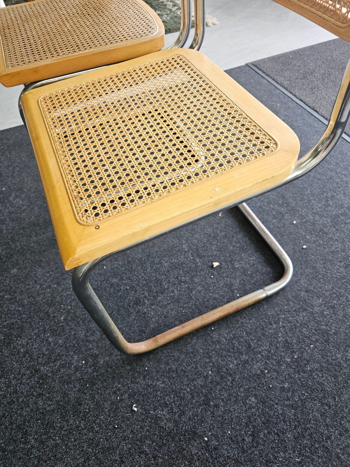 2 cesca Marcel Breuer stijl webbing stoelen., Tuin en Terras, Ophalen, Rond, Nb, Nb