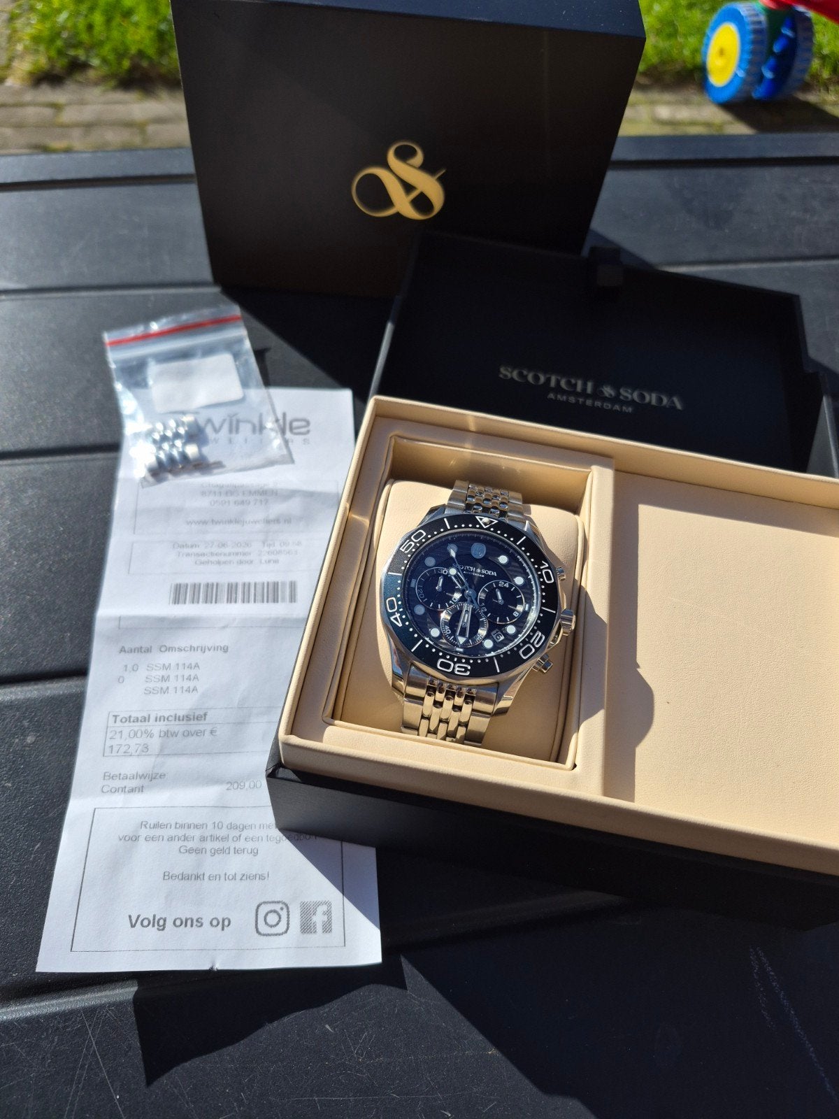Scotch & soda prachtig horloge nieuw model met garantie, Sieraden, Tassen en Uiterlijk, Overige merken, Staal, Staal, Polshorloge