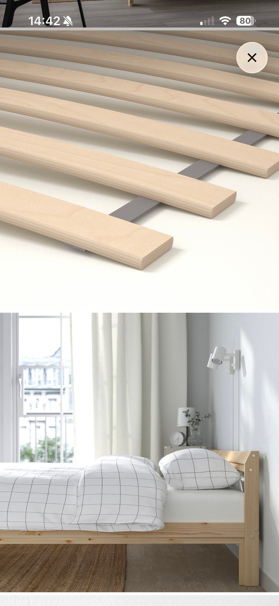 IKEA NEIDEN bedframe, grenen, 140x200 cm, Ophalen, Overige kleuren, Tweepersoons, 140 cm