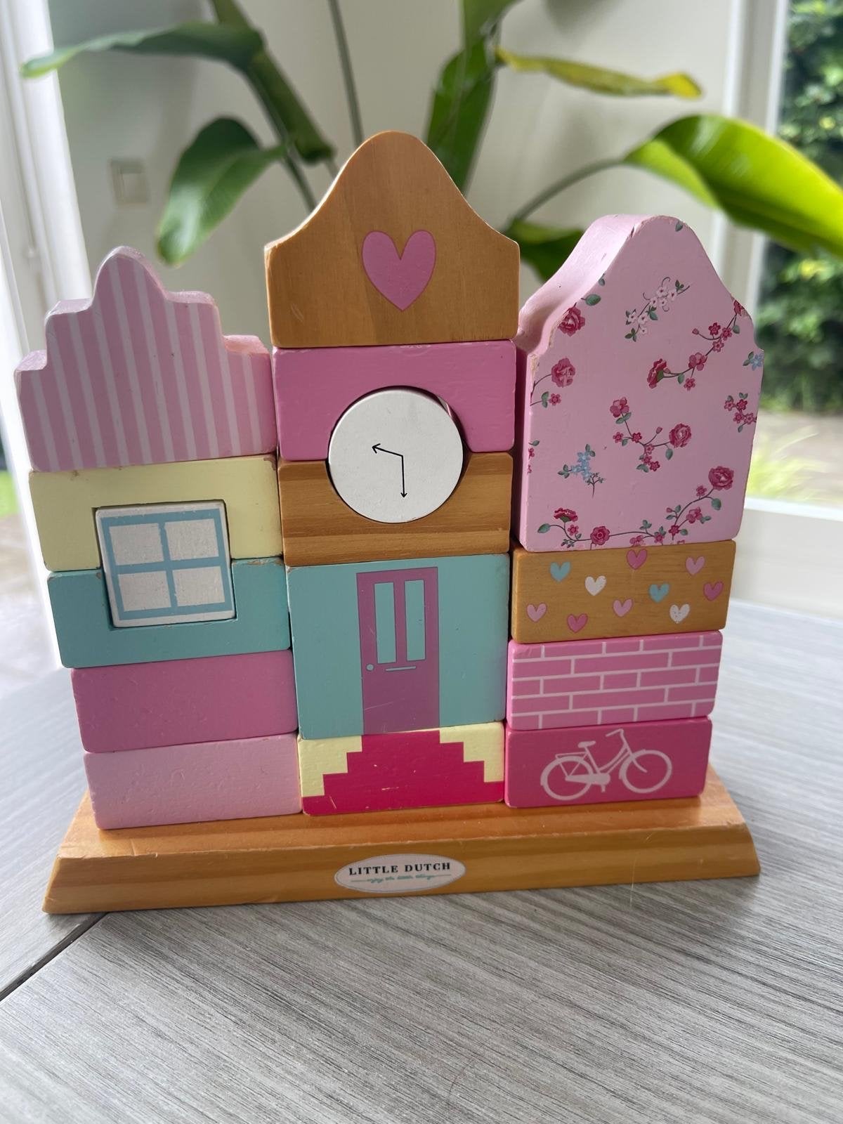 Little Dutch Houten Stapelblokken Huis Pastelkleuren, Ophalen, Gebruikt, Overige typen