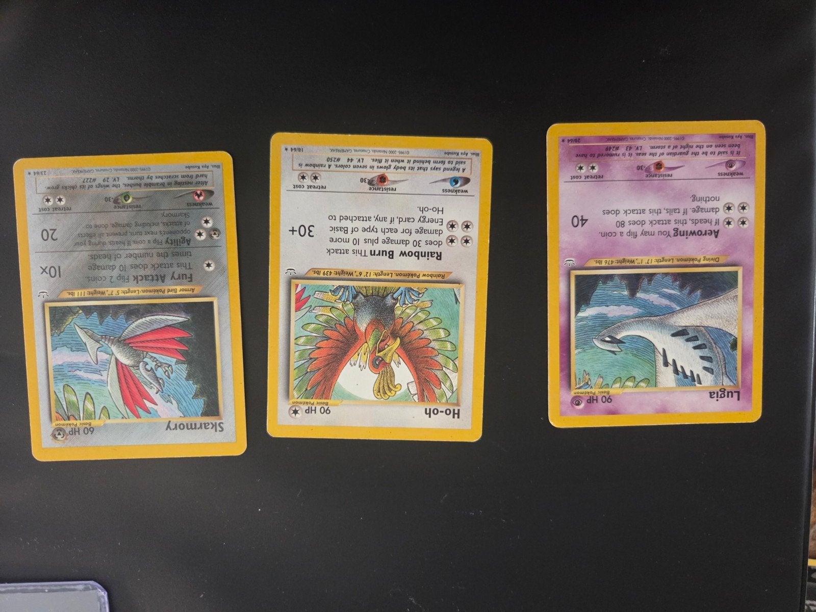Pokémon kaarten: Skarmory, Ho-oh, Lugia (Neo Genesis), Ophalen of Verzenden, Gebruikt, Meerdere kaarten, Foil