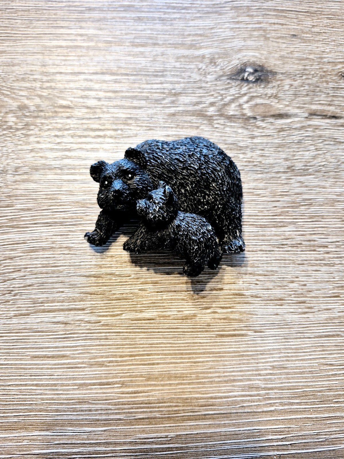 Zwarte beer met welp magneet, Verzamelen, Ophalen of Verzenden, Gebruikt, Wild dier, Beeldje of Figuurtje