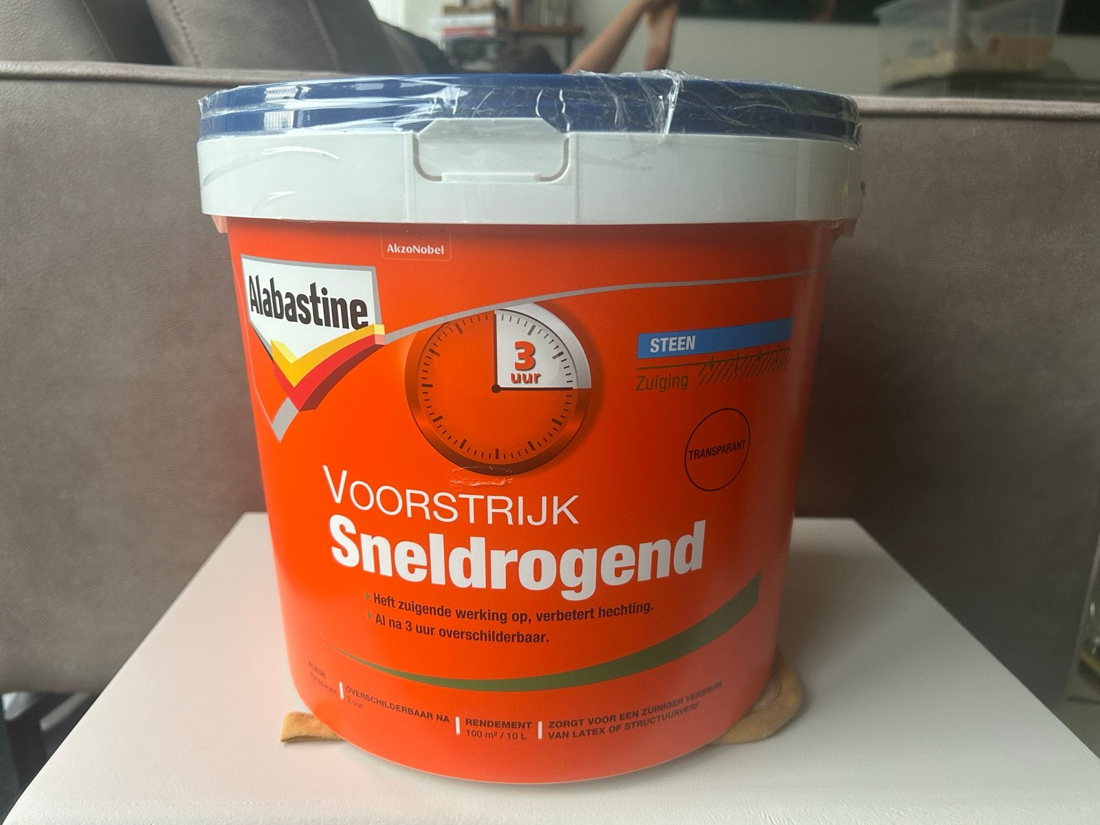 Ongeopend! Alabastine Voorstrijk Sneldrogend - 10 liter, Ophalen, Overige kleuren, 5 tot 10 liter, Nieuw