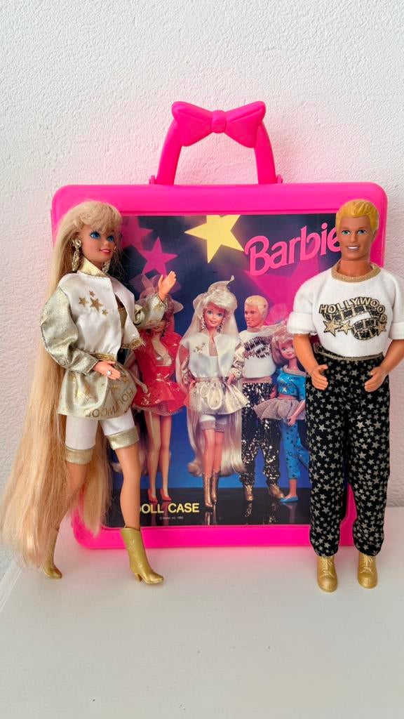 Barbie Ken Hollywood Hair met koffer, Ophalen of Verzenden, Gebruikt
