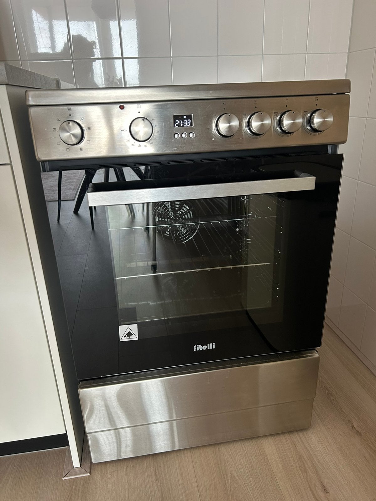 Fitelli Keramisch Vrijstaand Fornuis, Witgoed en Apparatuur, Fornuizen, Ophalen, Minder dan 85 cm, Keramisch, 4 kookzones