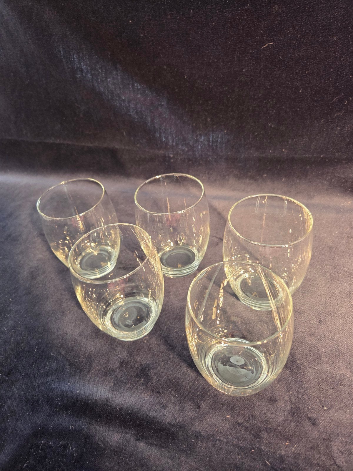 Set van 5 Vintage Ovale Drinkglazen - Dun Glas 9,5 cm, Ophalen