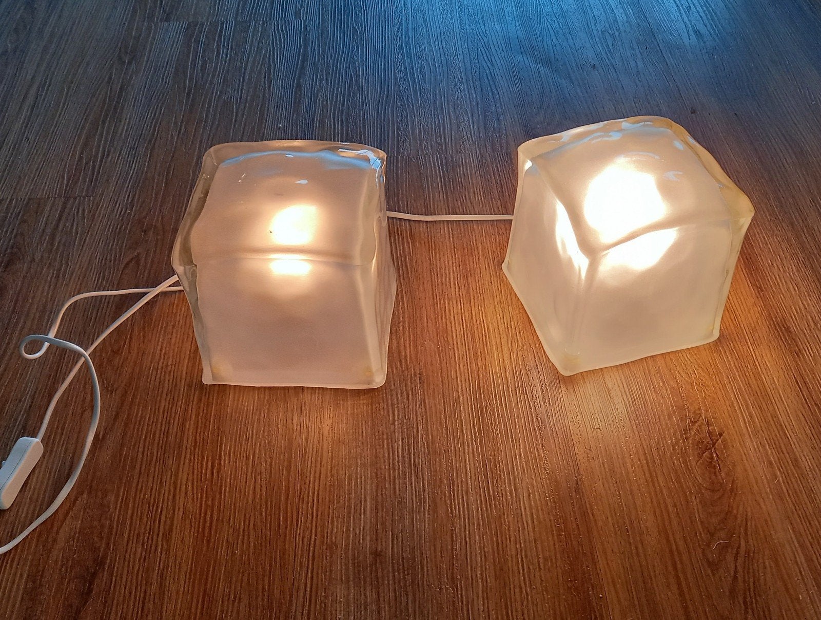 2 Ikea ice cube lampen, Ophalen, Zo goed als nieuw, Glas, Minder dan 50 cm