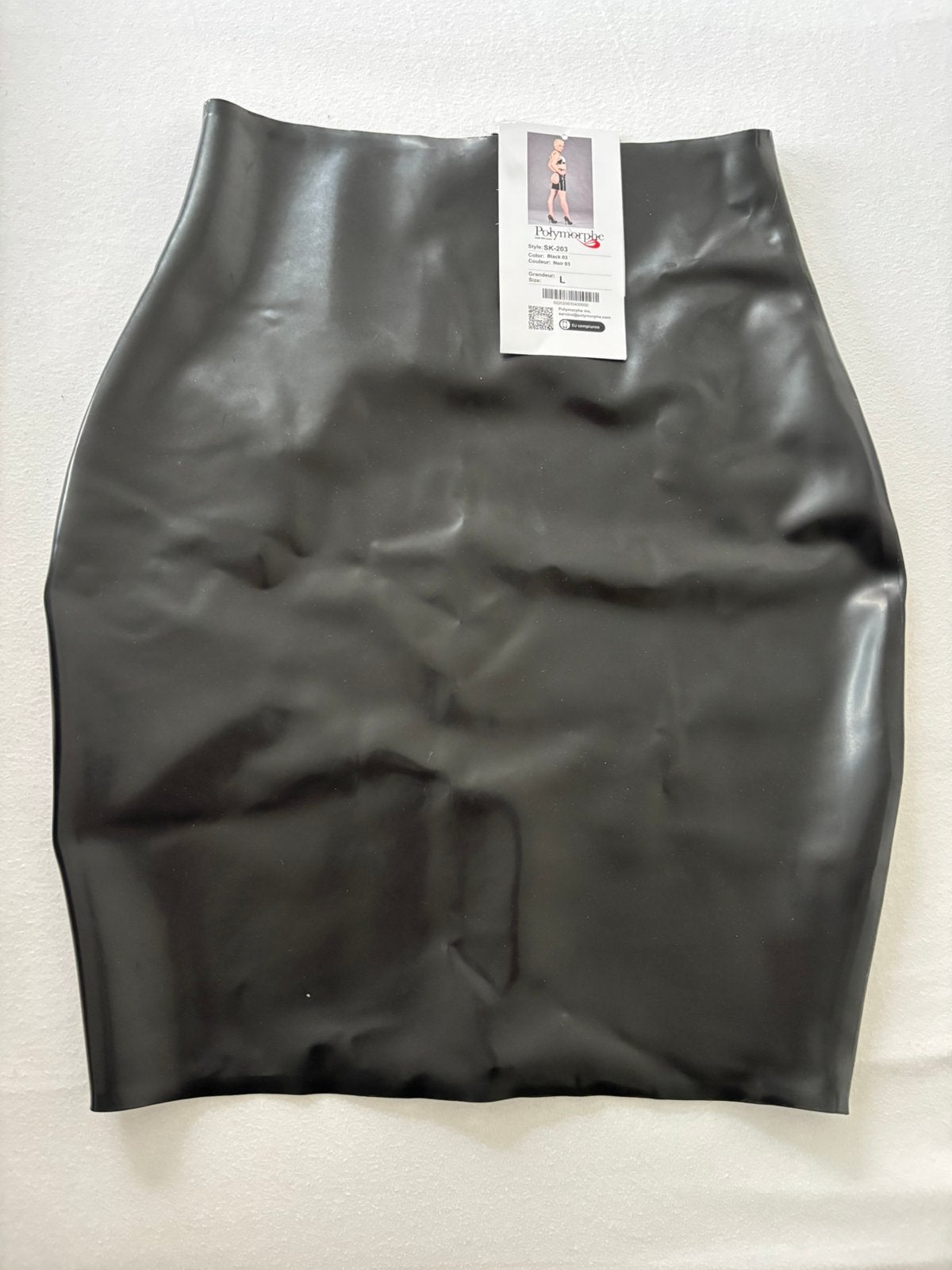 Polymorphe sk-203 latex rok, blote billen, Maat 38/40 (M), Verzenden, Zwart, Nieuw