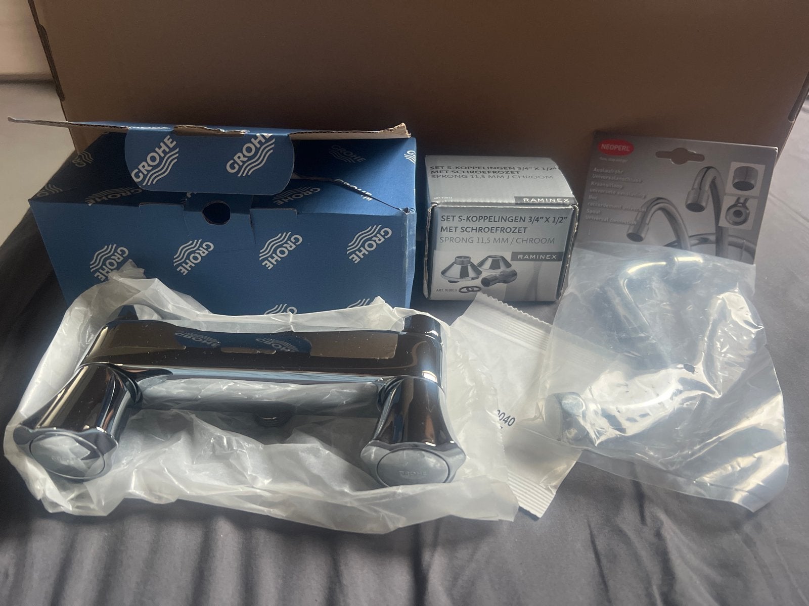 Grohe Douchemengkraan Nieuw in Doos - 150mm Hartafstand, Ophalen of Verzenden, Nieuw, Chroom, Douche