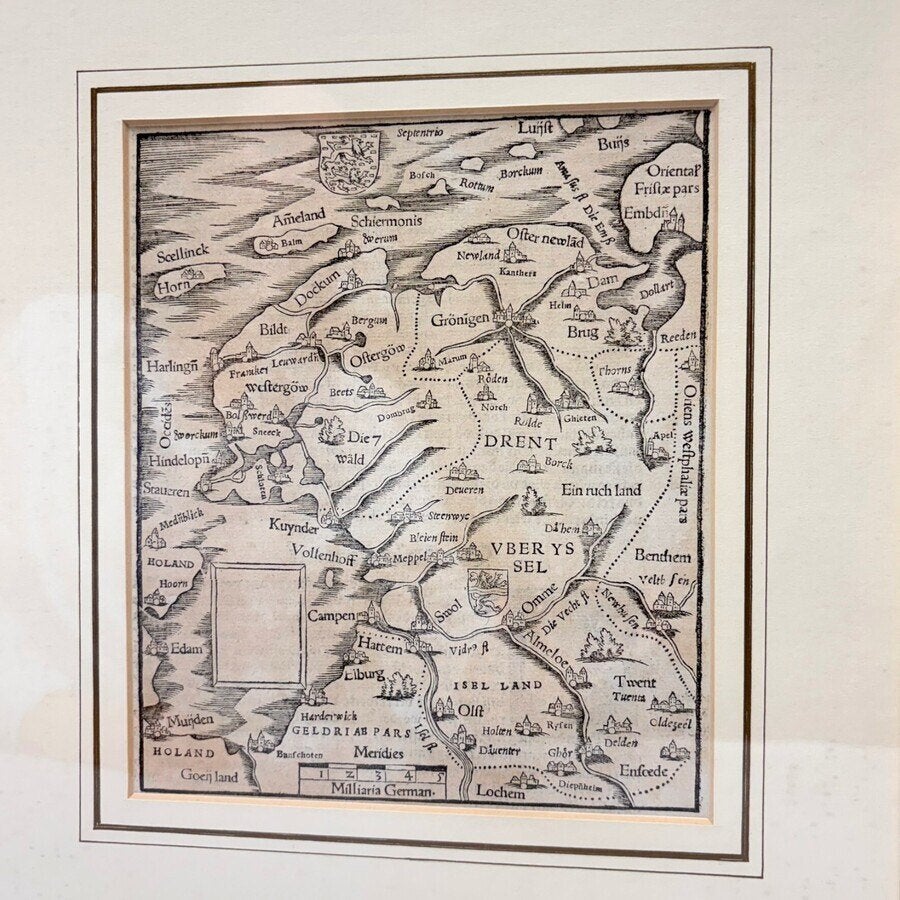16e eeuwse kaart van Friesland, Groningen en Drenthe, Ophalen of Verzenden