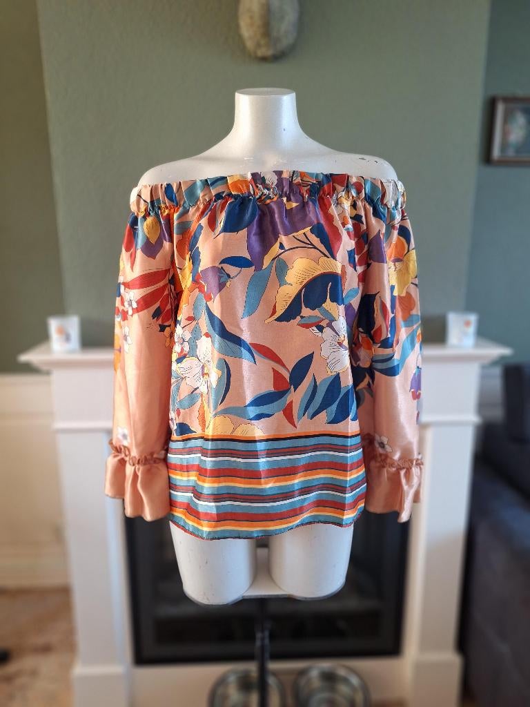 Rinascimento off shoulder kleurrijke boho top M 38, Maat 38/40 (M), Overige kleuren, Rinascimento, Ophalen of Verzenden