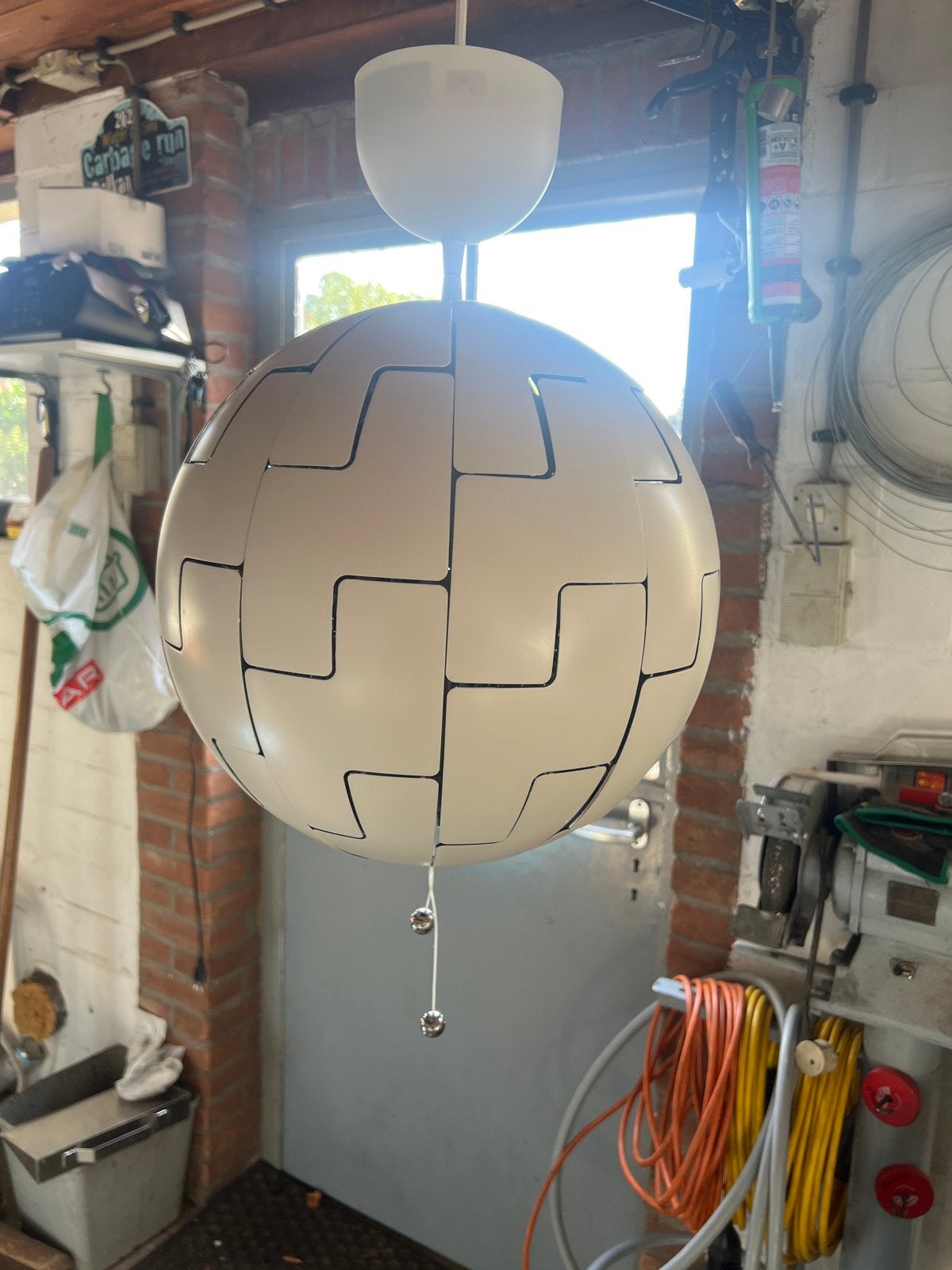 IKEA PS 2014 Hanglamp - Wit/Zilver, Ophalen of Verzenden, Gebruikt, Kunststof, E27 (groot)
