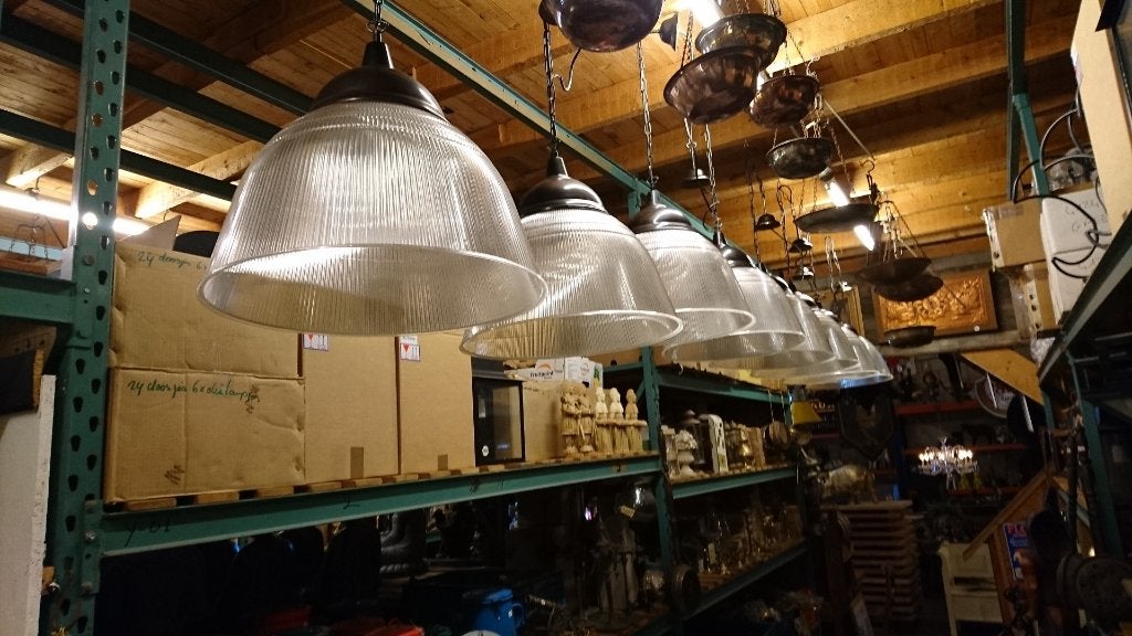 Oude Philips verlichting 65 cm doorsnee plexiglas lampen, Antiek en Kunst, Ophalen