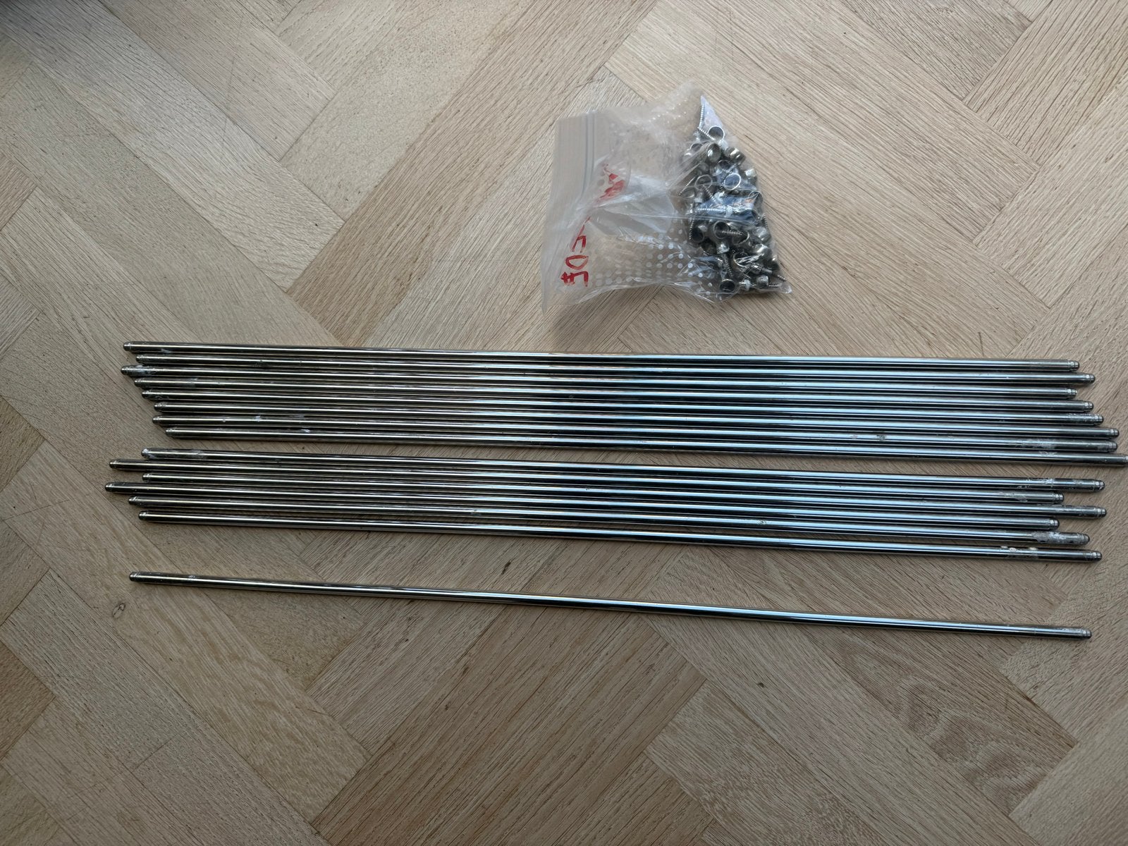 15 Chromen Traproeden met Ogen - 70 cm, Verzenden, Gebruikt, Zilver, Overige typen