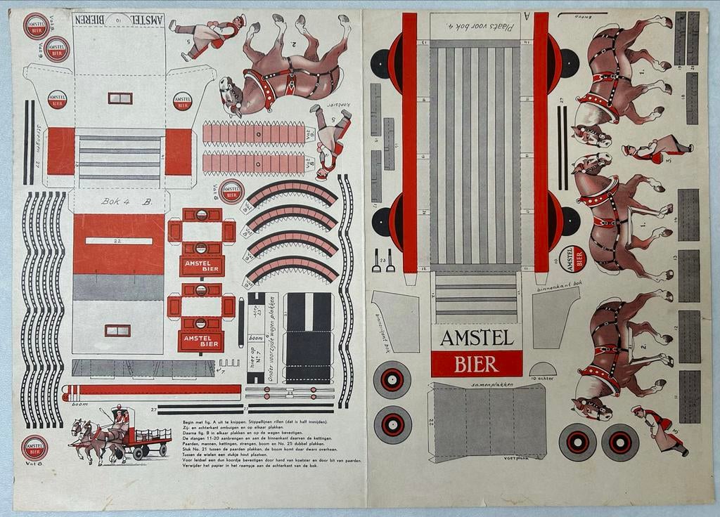 Amstel Bier koetsier bouwplaat uit circa 1930!, Verzamelen, Ophalen of Verzenden, Zo goed als nieuw, Reclamebord, Plaat of Schild