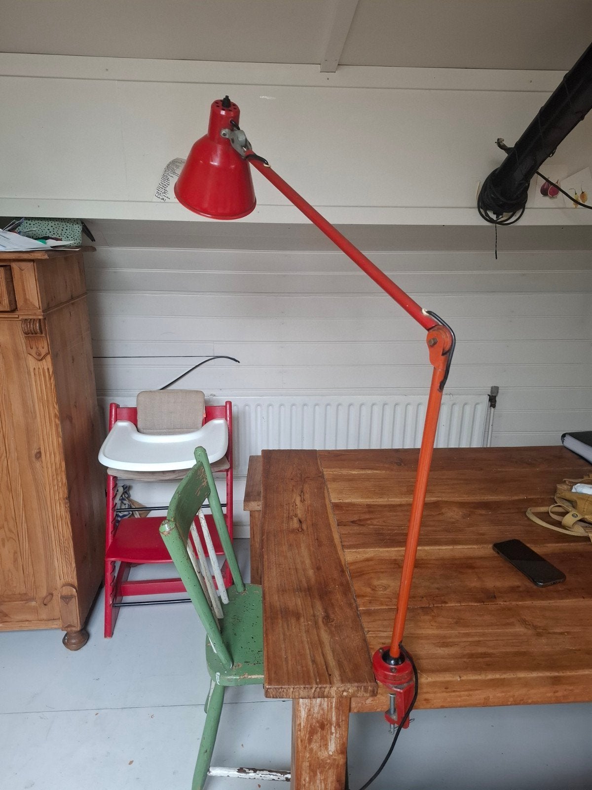 Vintage Rimsa Longoni Brevetti bureaulamp rood, Antiek en Kunst, Ophalen of Verzenden
