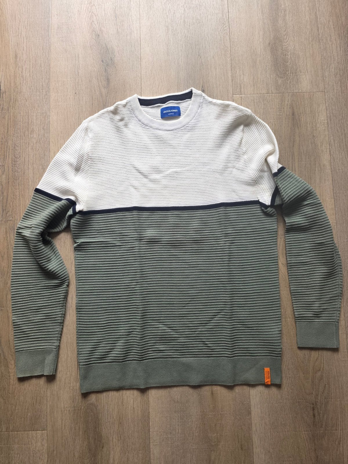 JACK AND JONES TRUI | SWEATER CREW | GROEN WIT | MAAT S, Nieuw, Ophalen of Verzenden, Maat 46 (S) of kleiner, Groen