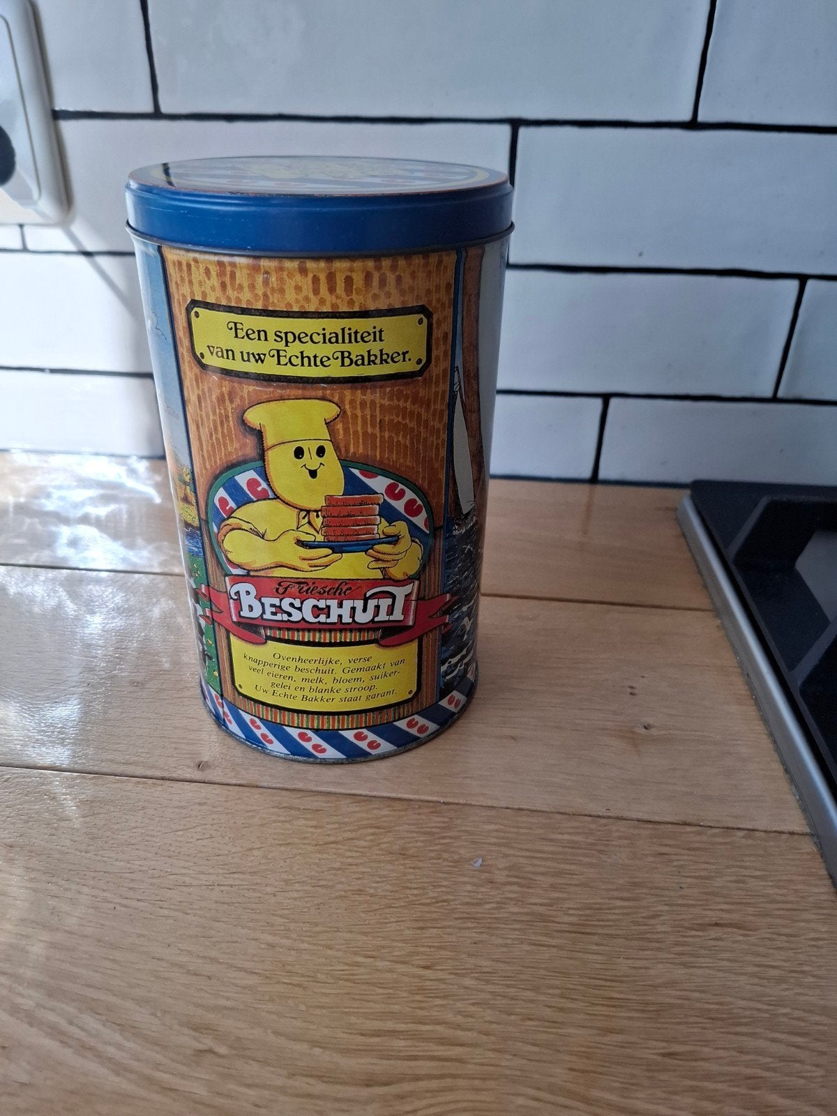 Antieke friesche beschuit blik, Ophalen of Verzenden, Zo goed als nieuw, Overige