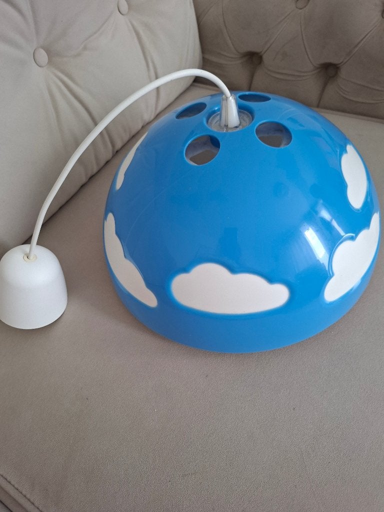 Vintage IKEA Skojig Hanglamp / Wolkenlamp (Blauw), Huis en Inrichting, Ophalen, Kunststof, Gebruikt, E27 (groot)
