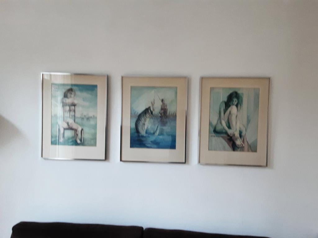 Drie originele schilderijen van Ruud Caluwe, Antiek en Kunst, Ophalen