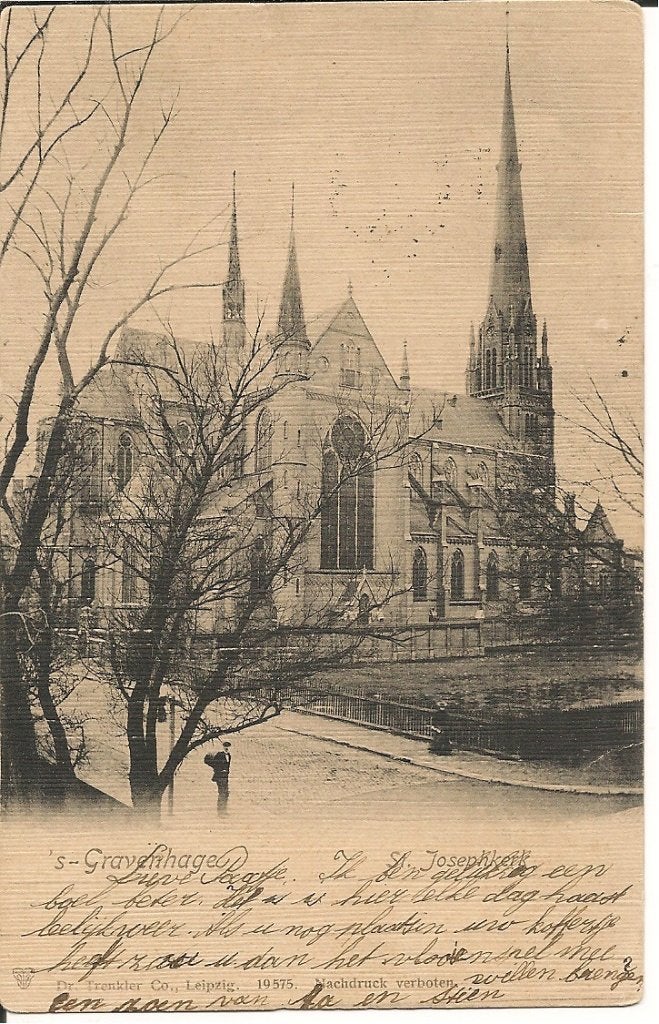 Oude ansichtkaart: St. Josephkerk, 's-Gravenhage, Verzamelen, Ansichtkaarten | Nederland, Ophalen of Verzenden, Voor 1920, Gelopen