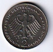 2  mark  1971  F  Duitsland. km. 127, Ophalen of Verzenden, Duitsland, Losse munt