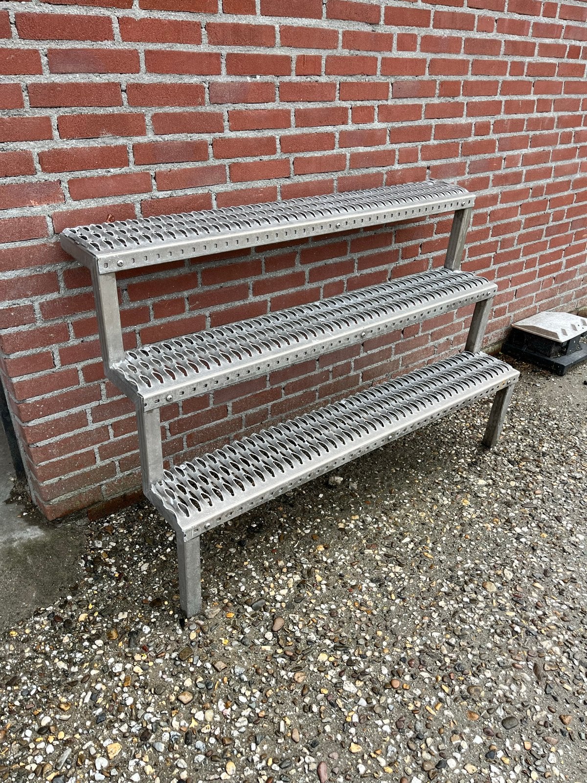 RVS trapje opstapje met 3 treden, Ophalen, Gebruikt, Trap, Minder dan 2 meter