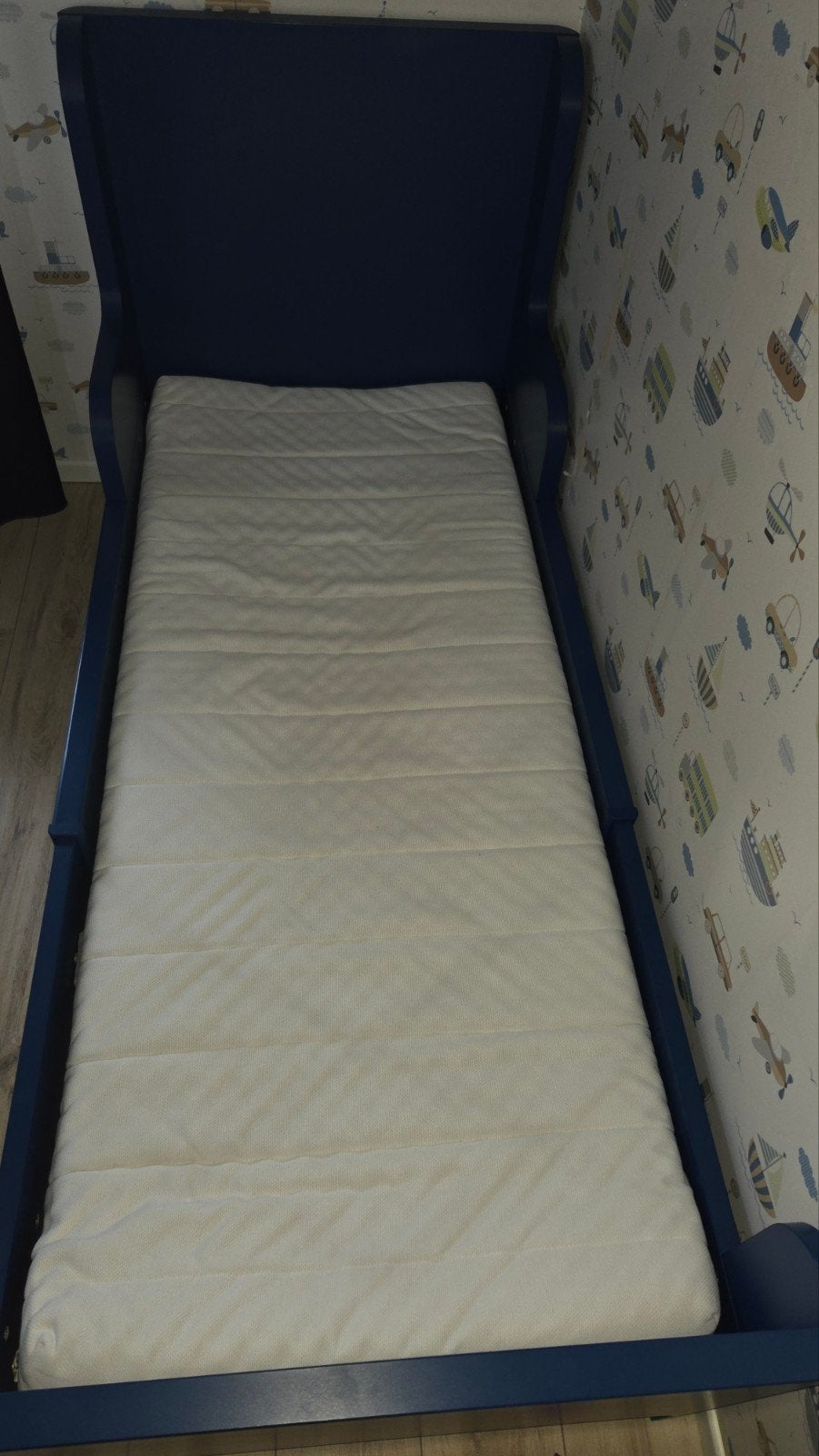 IKEA Busunge meegroeibed 80x200 cm met matras, Ophalen, Verstelbaar, Eenpersoons, Blauw